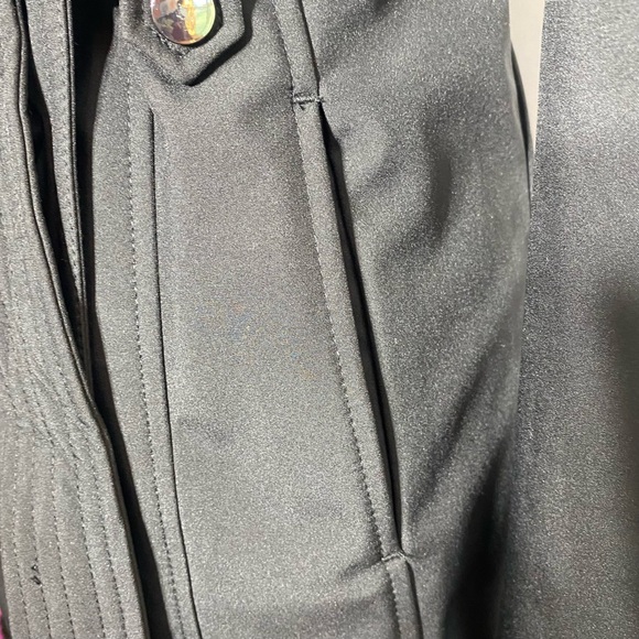 Classic Black Double-Breasted Trench Coat with Hood Water Resistant & Wind Proof - Picture 10 of 16